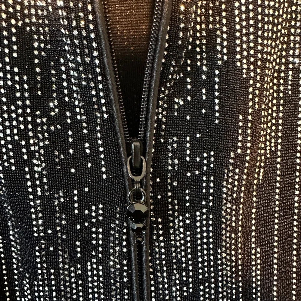 Alex Evenings - Light Weight Black With Silver Sparkle's Formal Zip up
